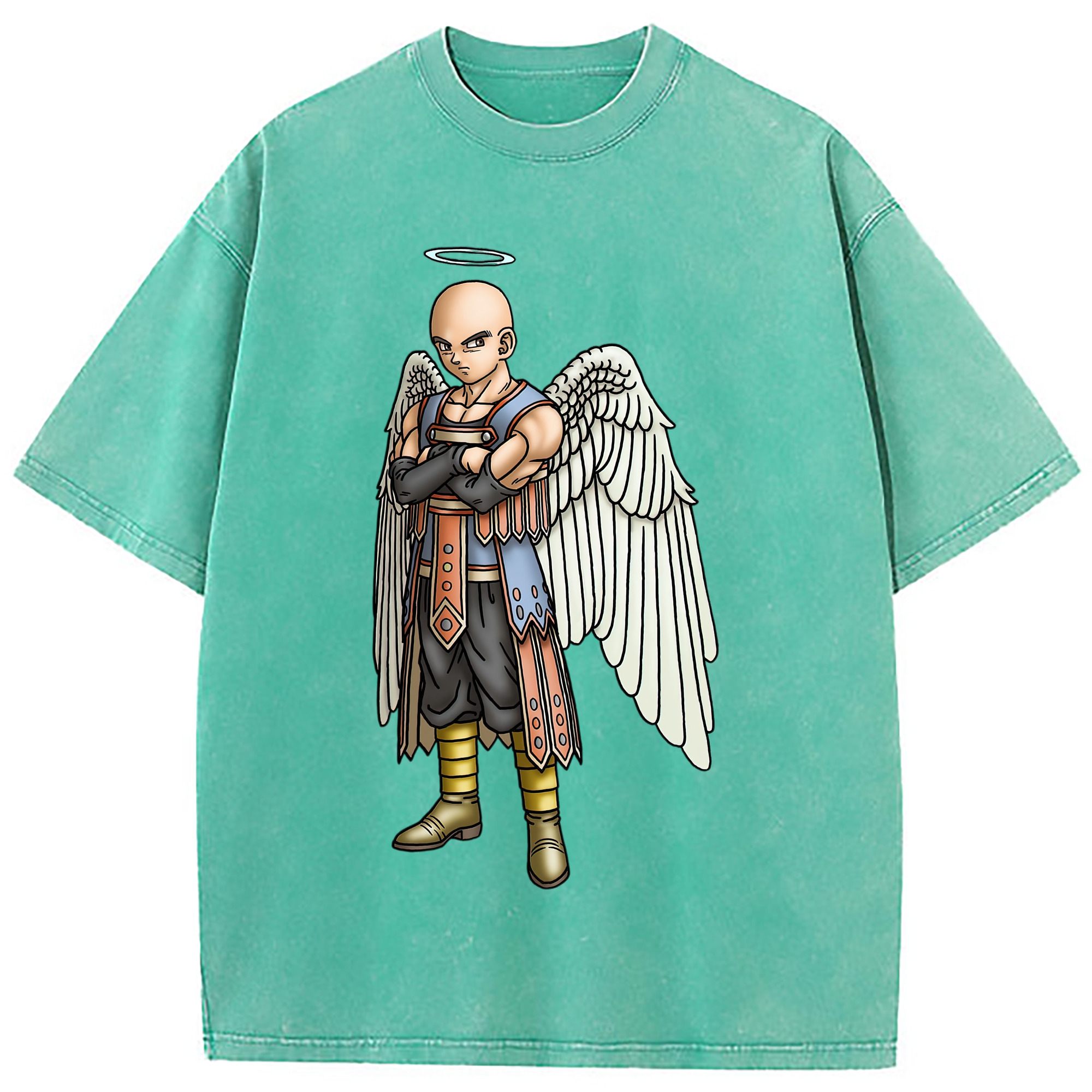 （画像用） ドラゴンクエスト Doragon Kuesuto Dragon Quest 綿100% ヴィンテージ風 半袖Tシャツ（フロントプリント）